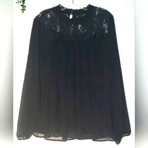 Torrid Peasant Top lace Boho lace long Sleeve Blouse  Sz 0 Sz L